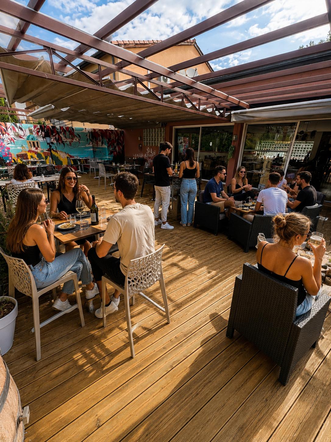 Vue de la terrasse en plein air
